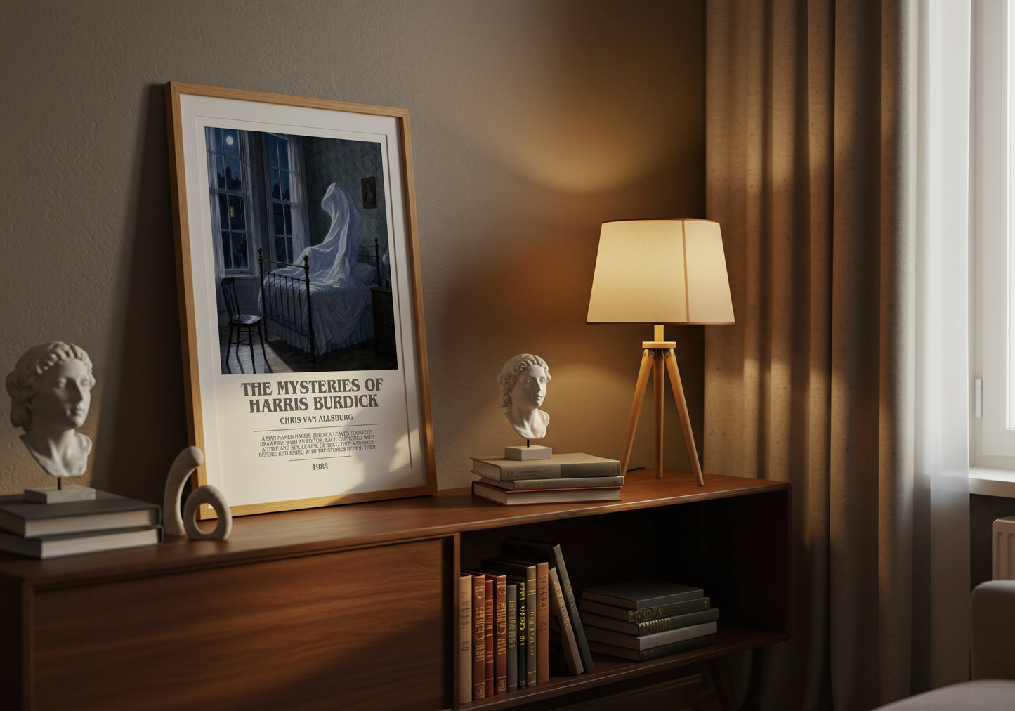 The Mysteries Of Harris Burdick bookish book poster framed on wall – childrens wall art