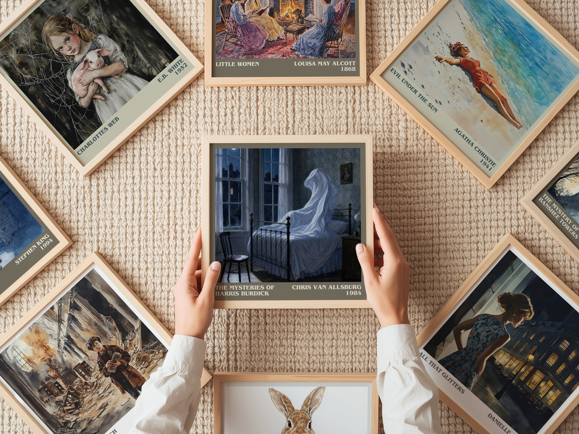 The Mysteries Of Harris Burdick literary book poster framed on wall – childrens wall art