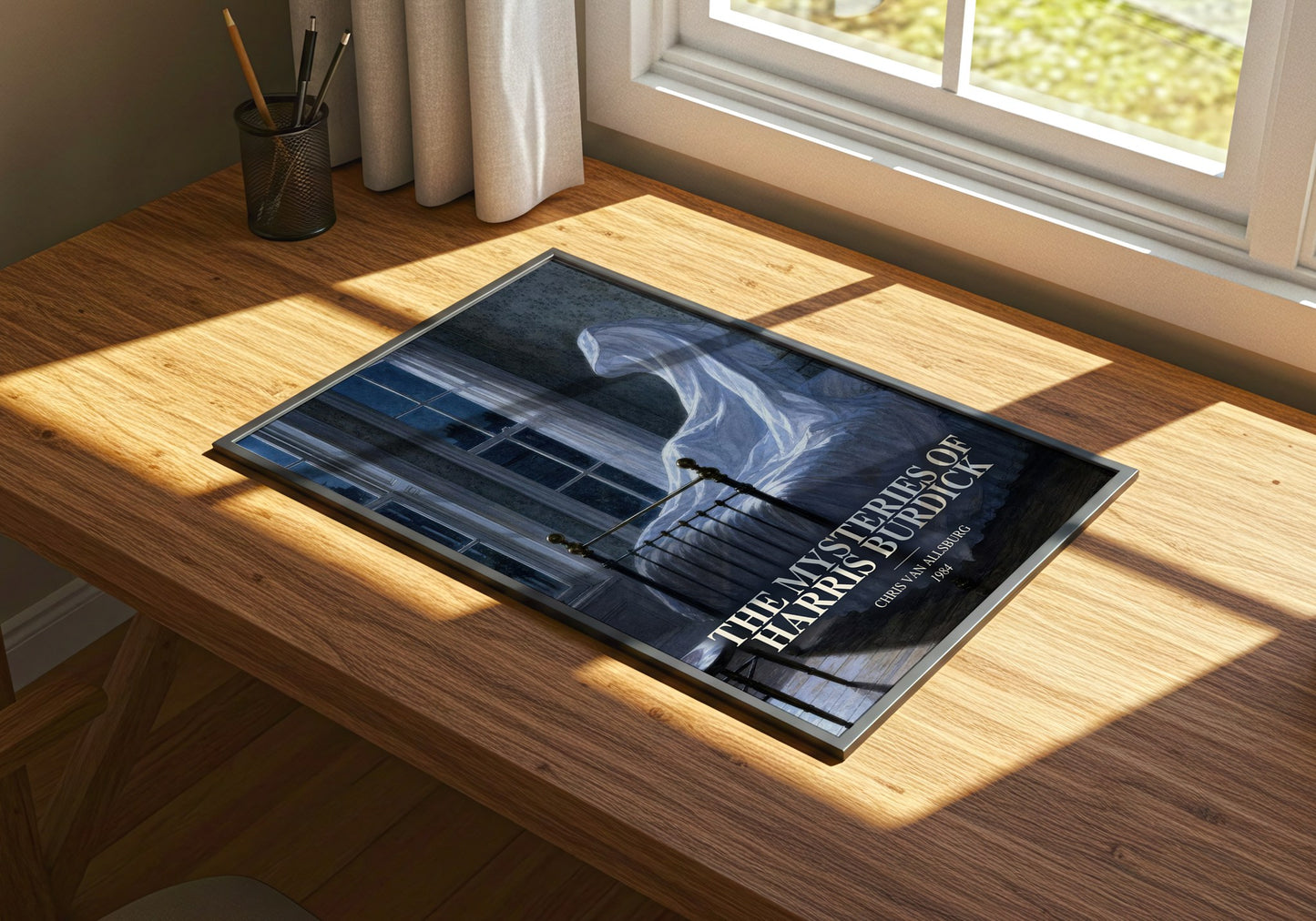 The Mysteries Of Harris Burdick watercolour book poster framed on wall – childrens wall art