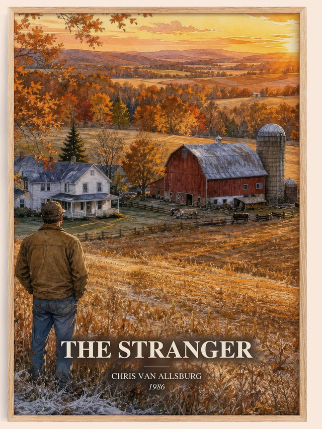 The Stranger Book Watercolour Illustration by Chris Van Allsburg