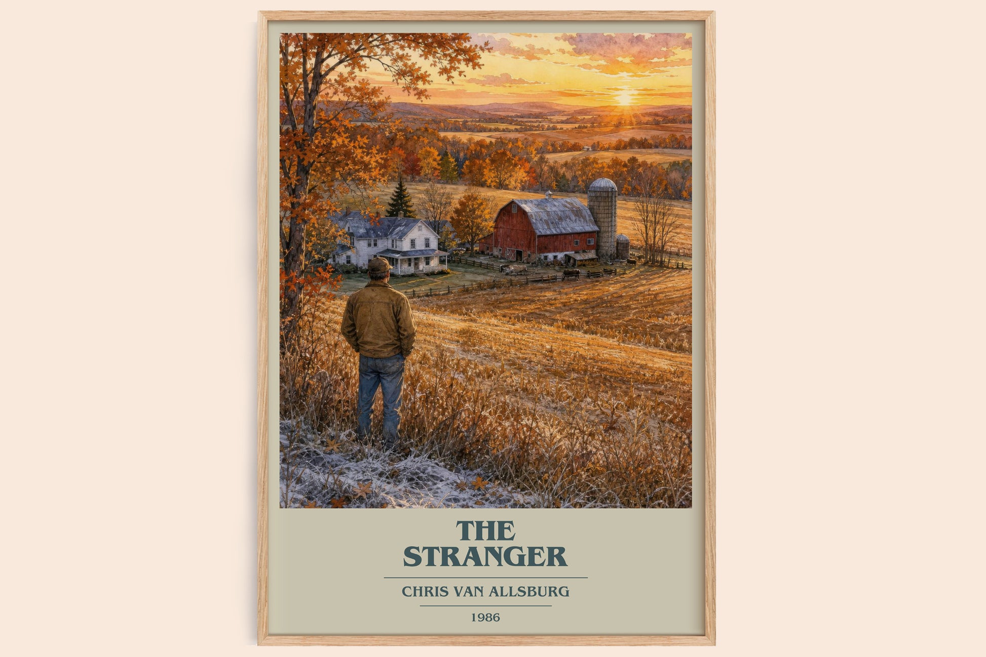 The Stranger book cover book poster by Chris Van Allsburg – framed literary art print
