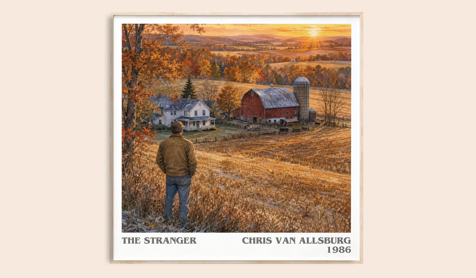 The Stranger literary book poster by Chris Van Allsburg – framed literary art print