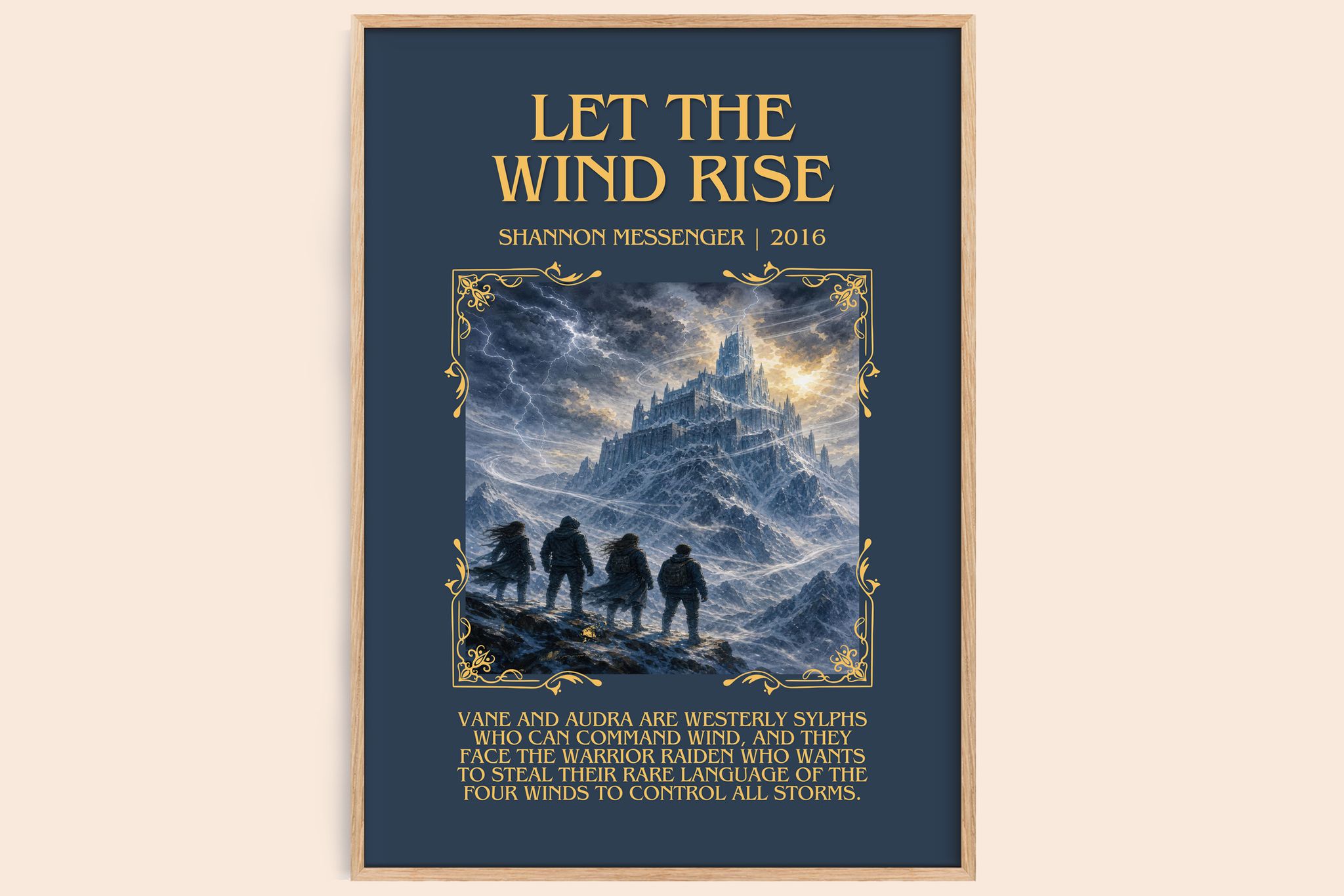 Let the Wind Rise Minimalist Book Poster by Shannon Messenger