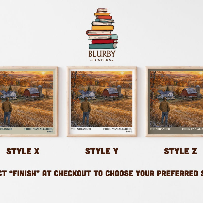 The Stranger literary print in frame leaning in hallway – childrens wall art
