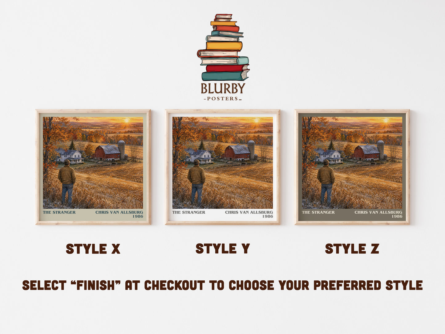 The Stranger literary print in frame leaning in hallway – childrens wall art