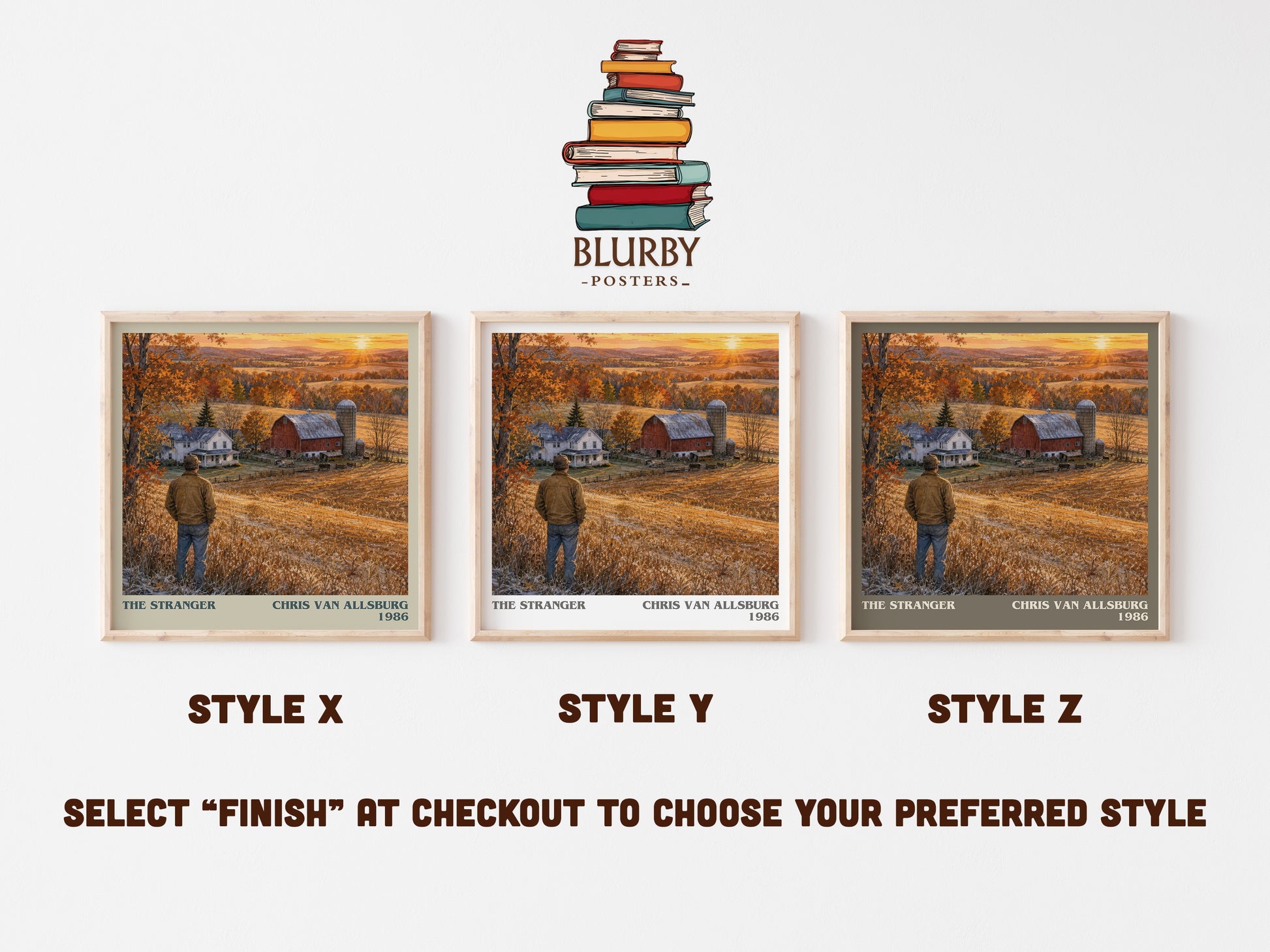 The Stranger literary print in frame leaning in hallway – childrens wall art
