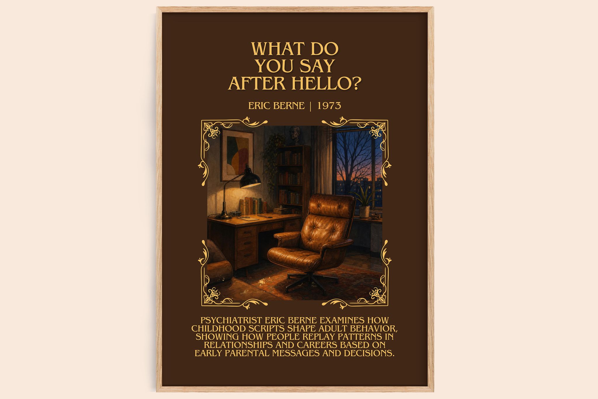 What Do You Say After Hello? Minimalist Book Poster by Eric Berne