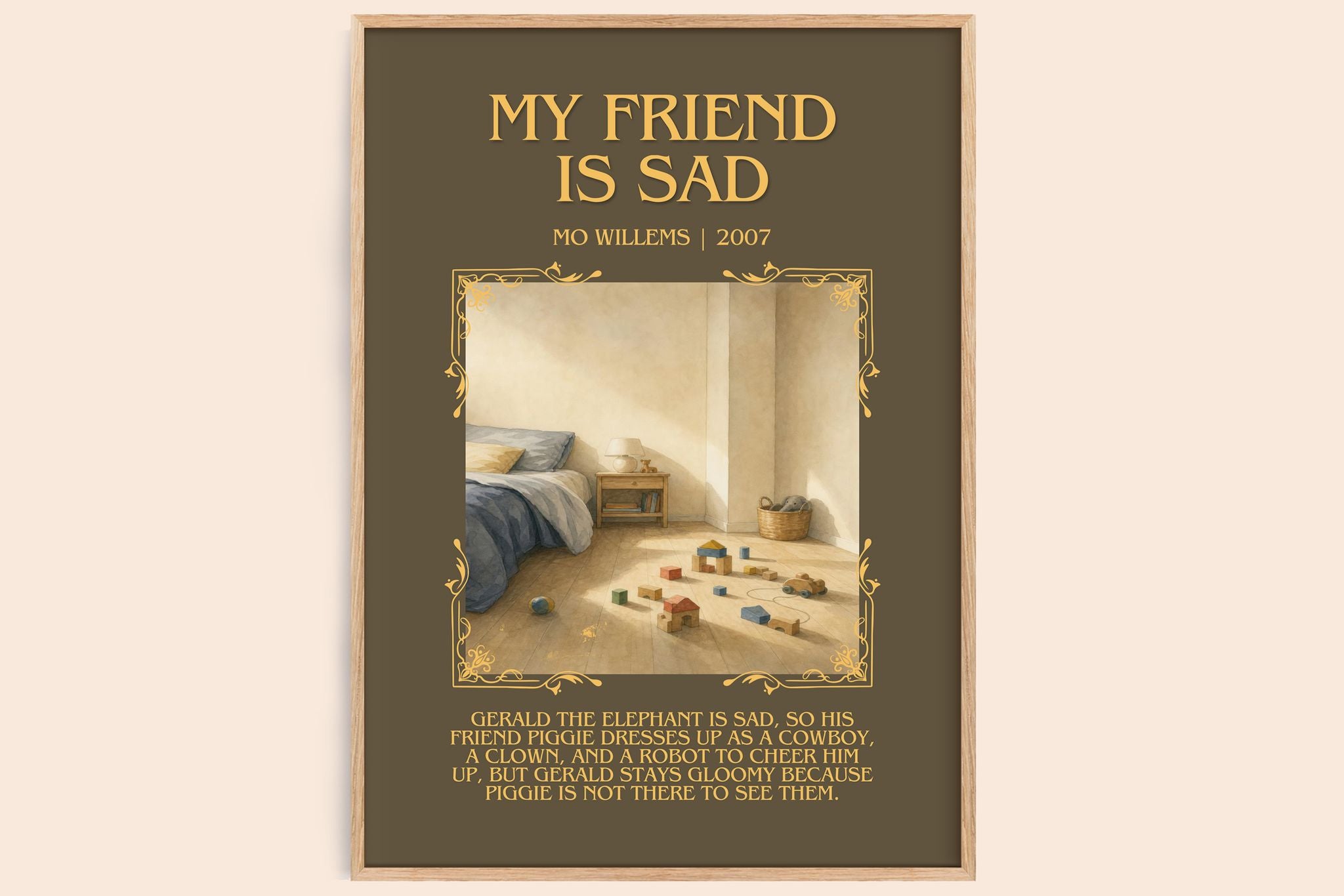 My Friend is Sad Minimalist Book Poster by Mo Willems
