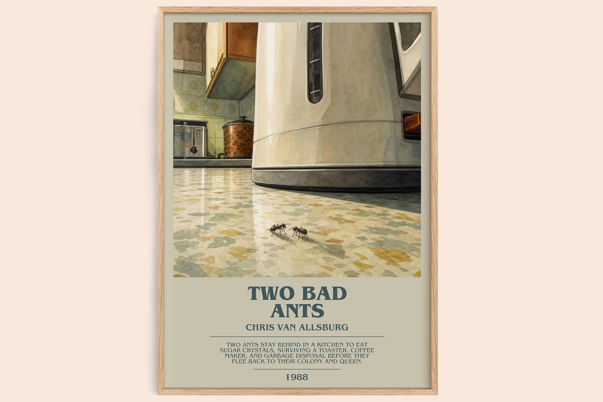 Two Bad Ants bookish book poster by Chris Van Allsburg – framed literary art print