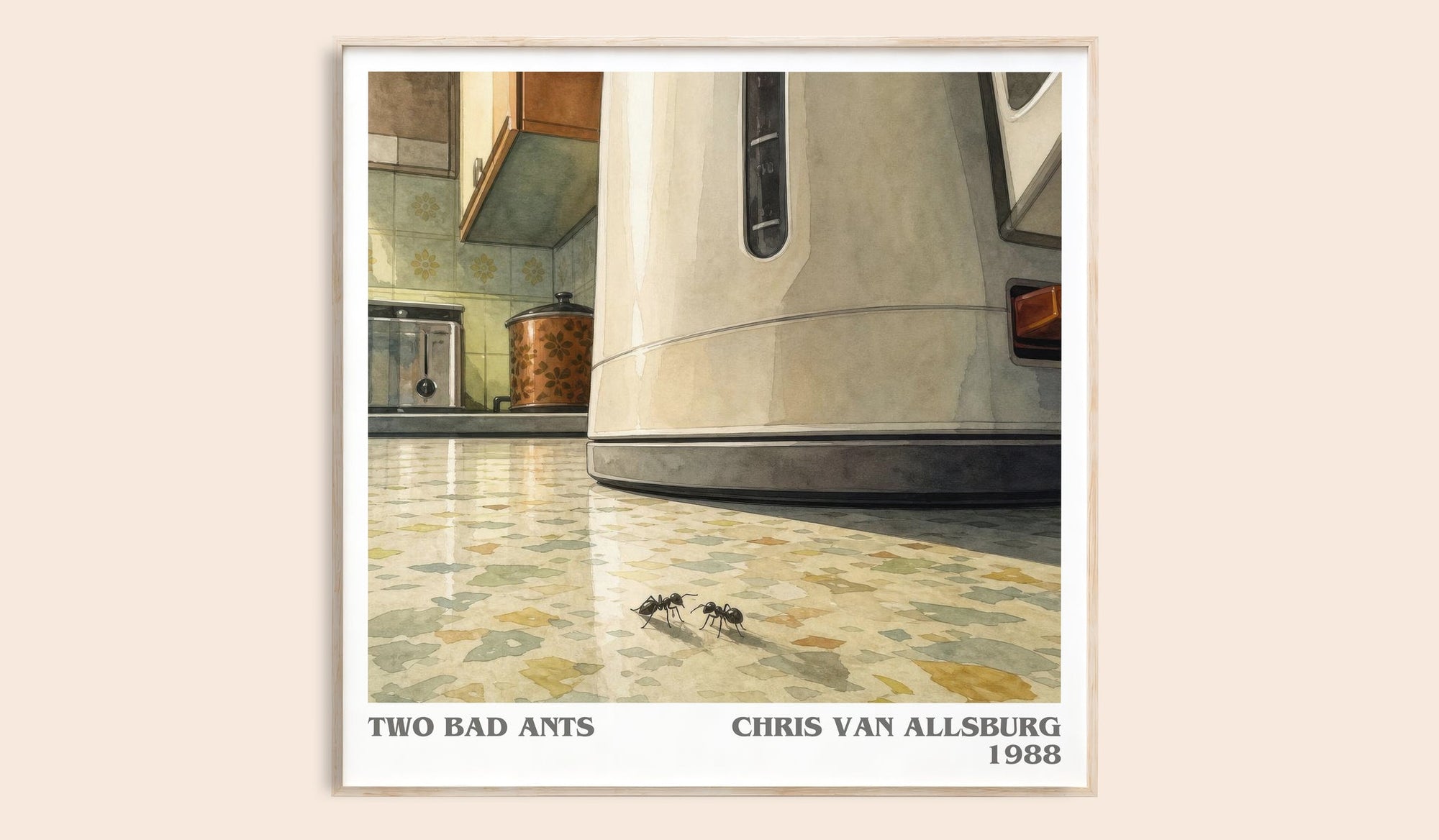 Two Bad Ants literary book poster by Chris Van Allsburg – framed literary art print