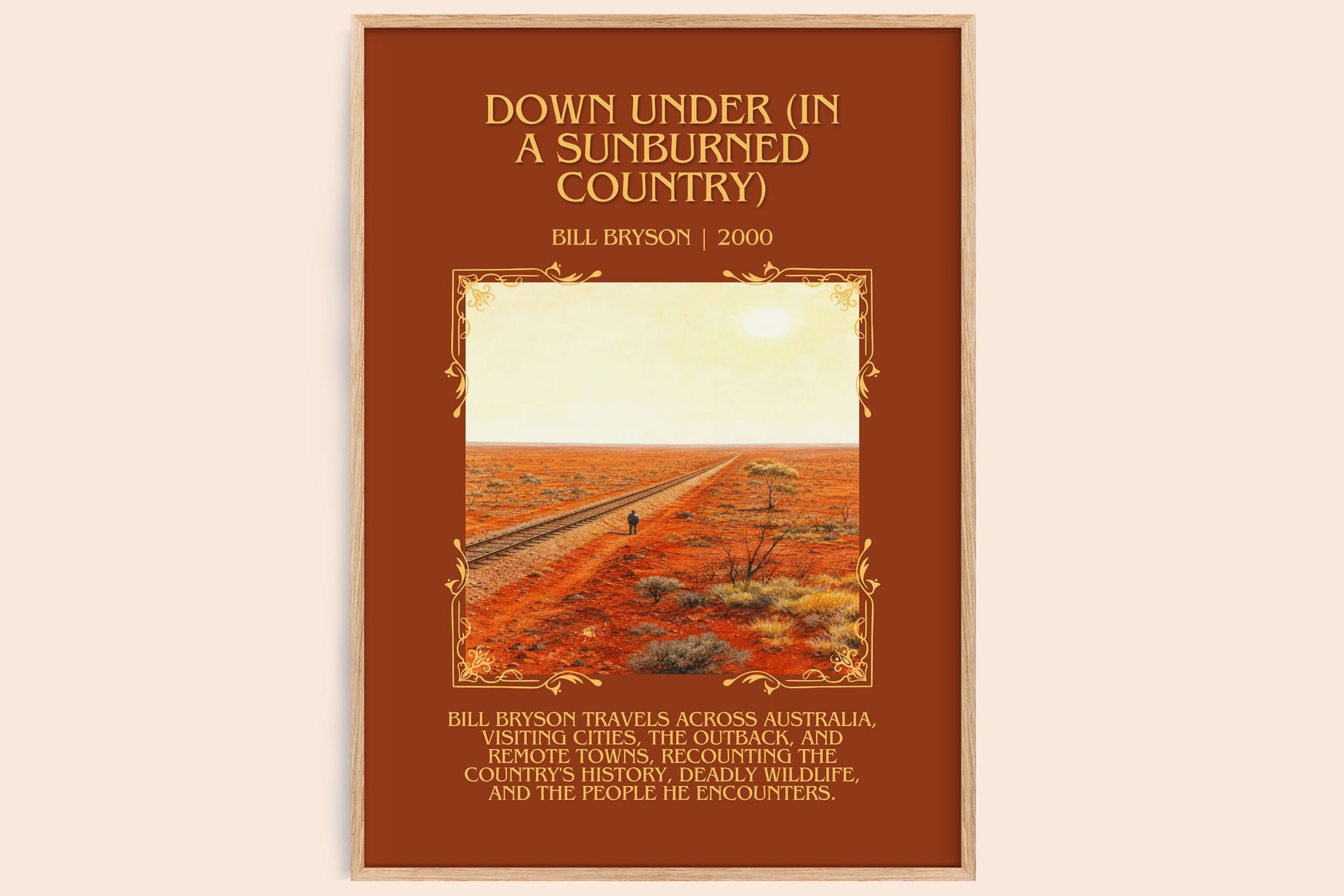 Down Under (In a Sunburned Country) Minimalist Book Poster by Bill Bryson