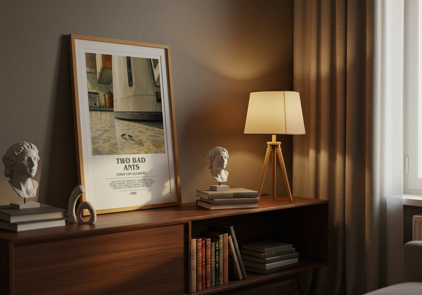 Two Bad Ants bookish book poster framed on wall – childrens wall art