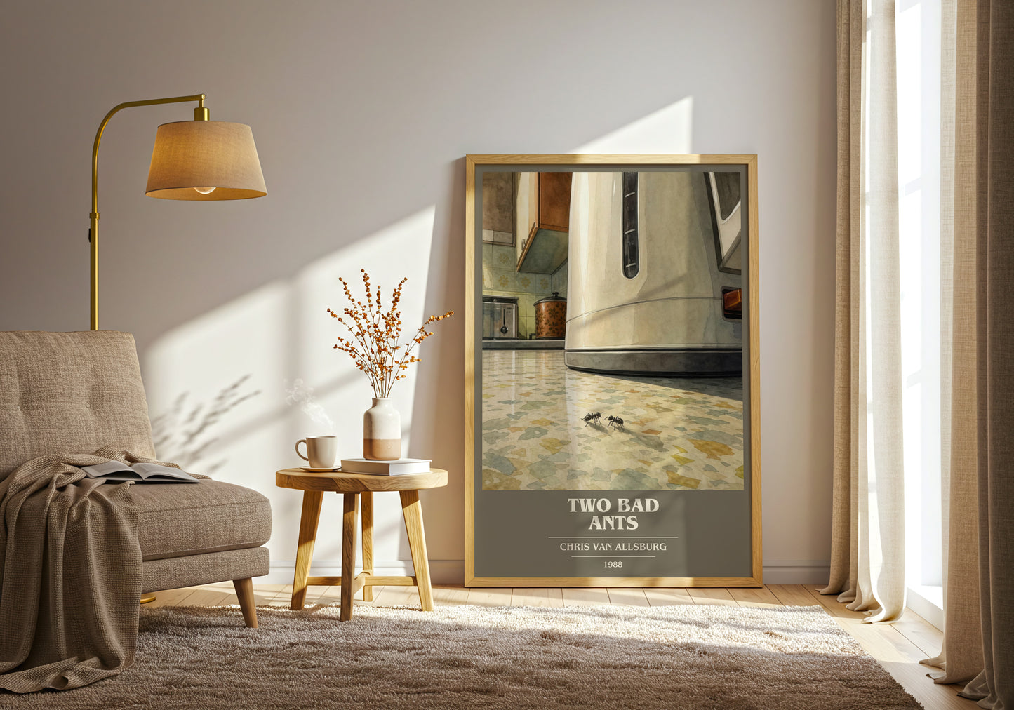 Two Bad Ants book cover print on bookshelf – Chris Van Allsburg fan gift