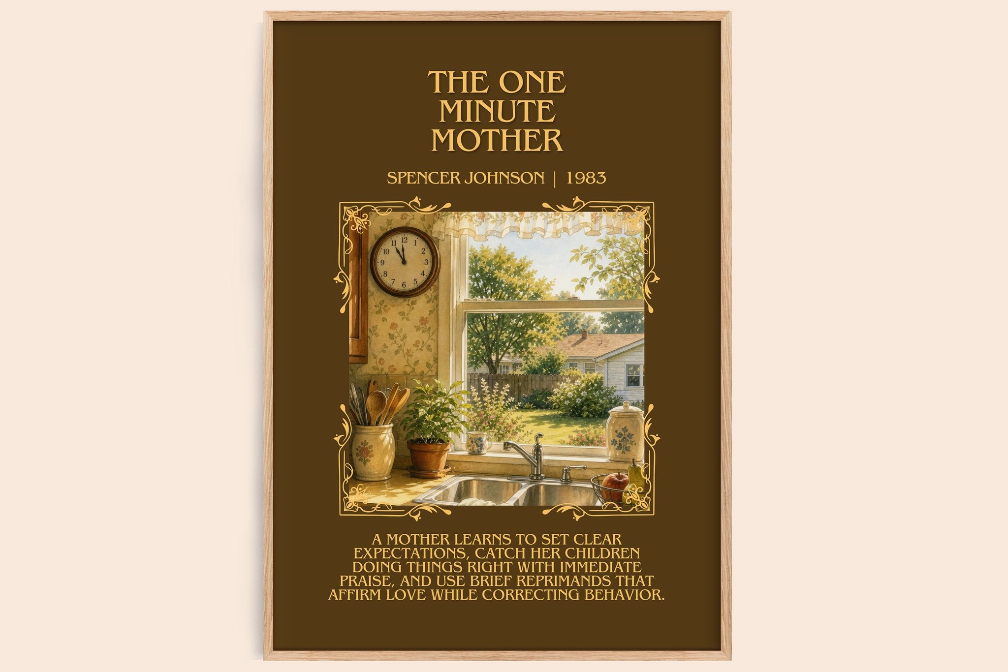 The one minute mother Minimalist Book Poster by Spencer Johnson