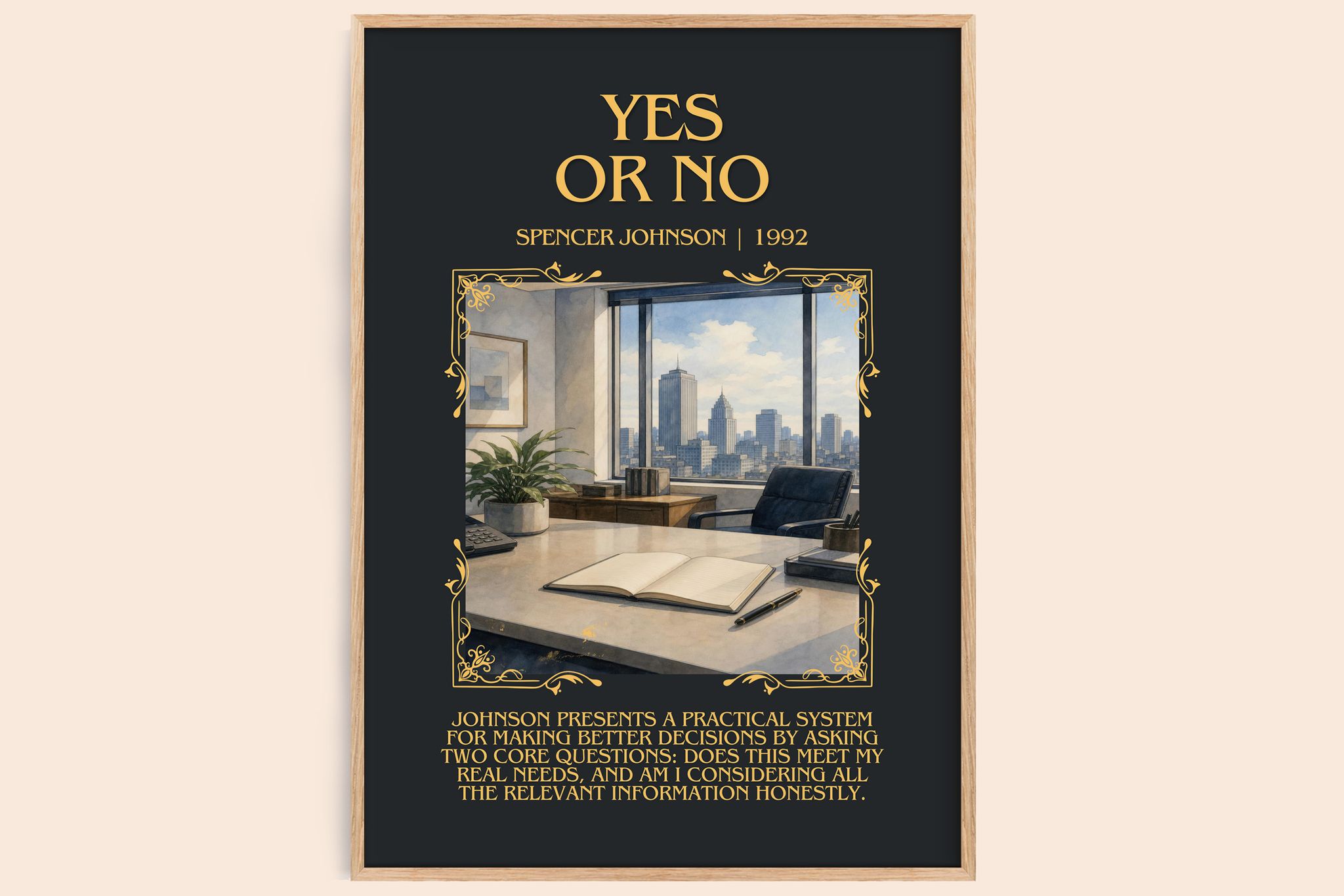 Yes or No Minimalist Book Poster by Spencer Johnson