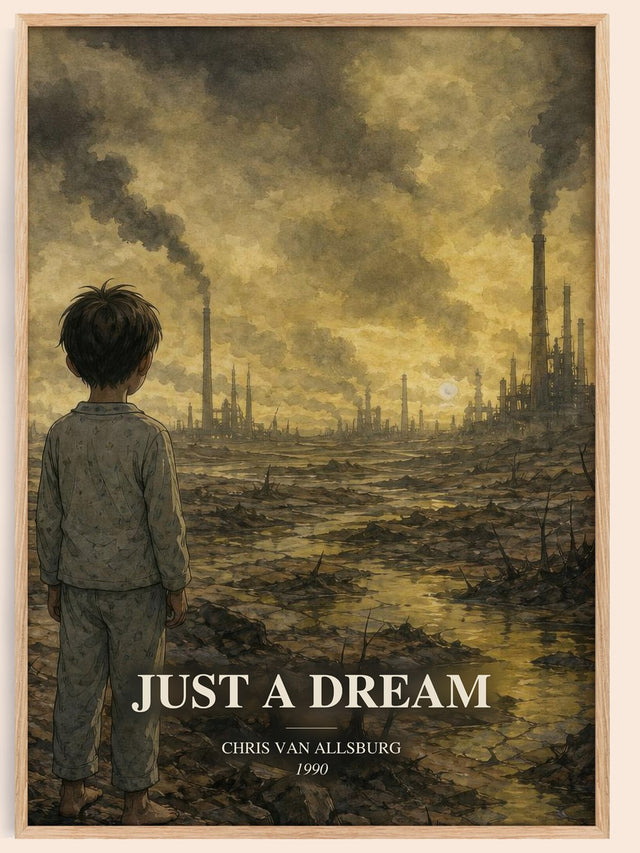 Just A Dream Book Watercolour Illustration by Chris Van Allsburg