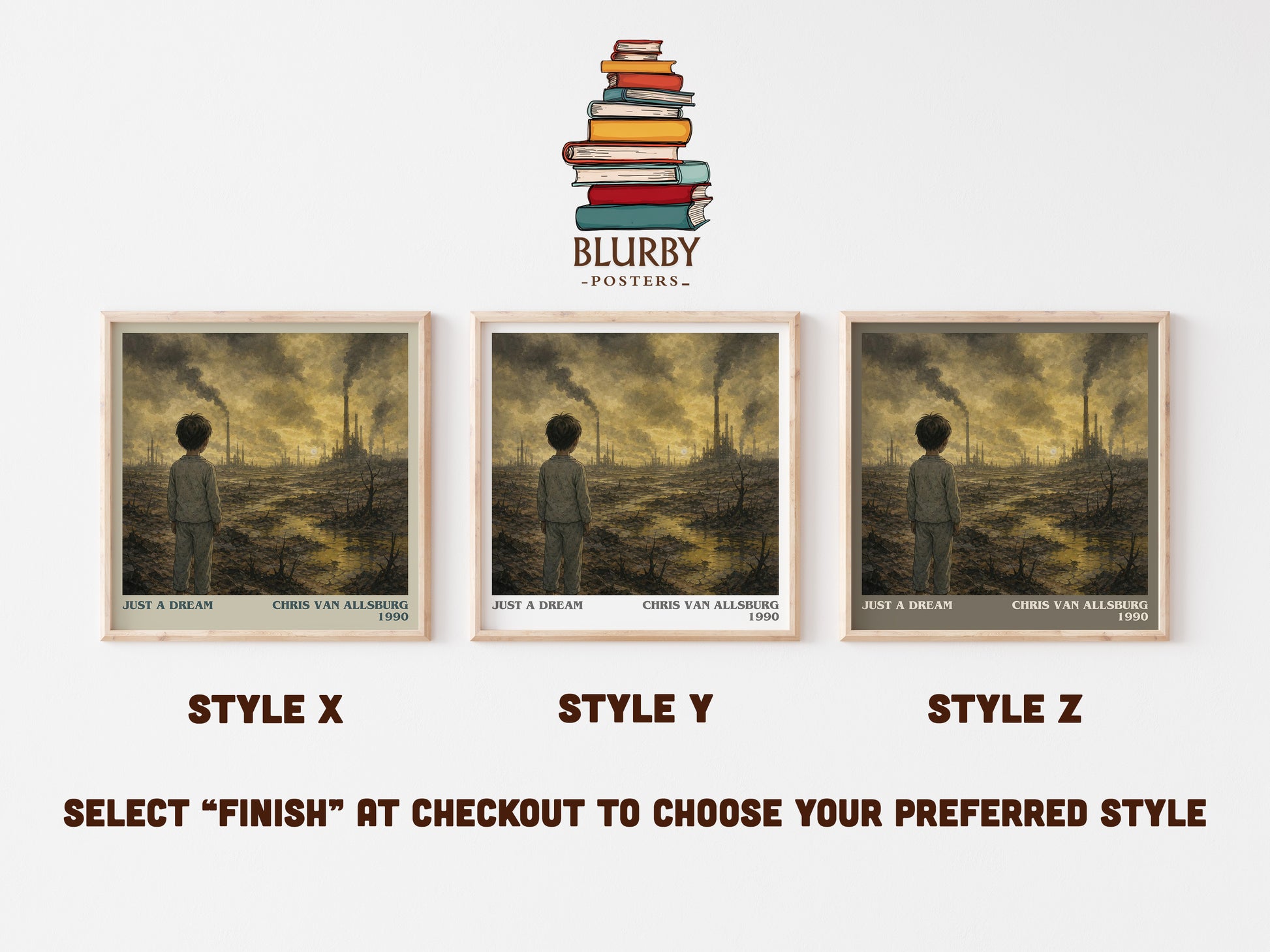 Just A Dream literary print in frame leaning in hallway – childrens wall art