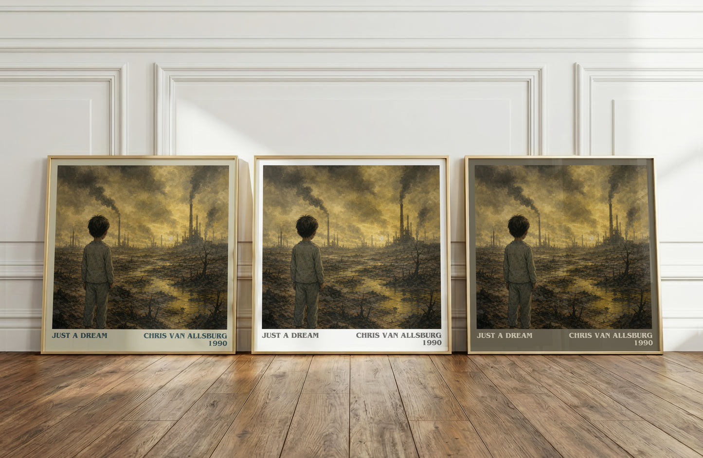 Just A Dream literary art print colour and style options – Chris Van Allsburg book art