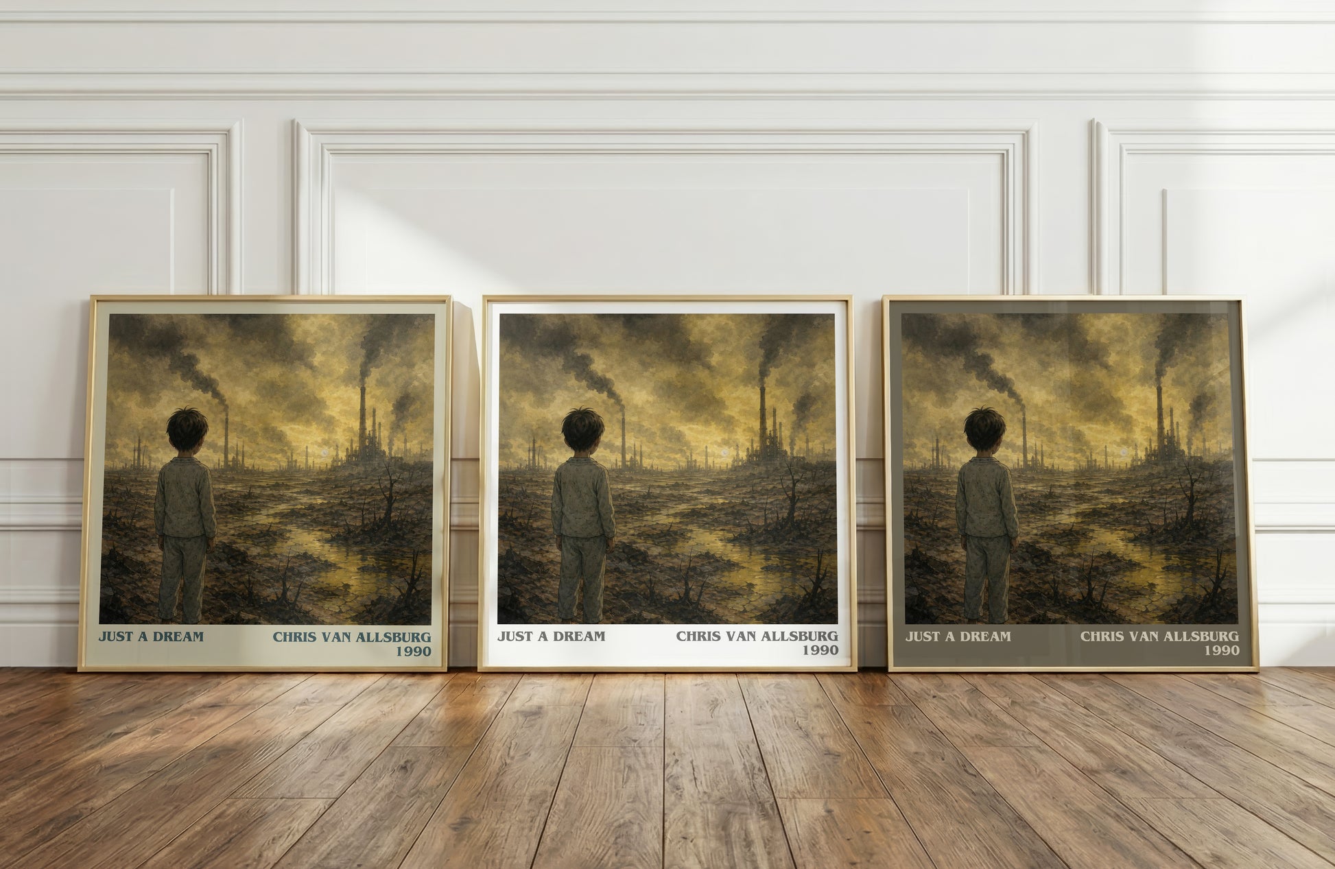 Just A Dream literary art print colour and style options – Chris Van Allsburg book art