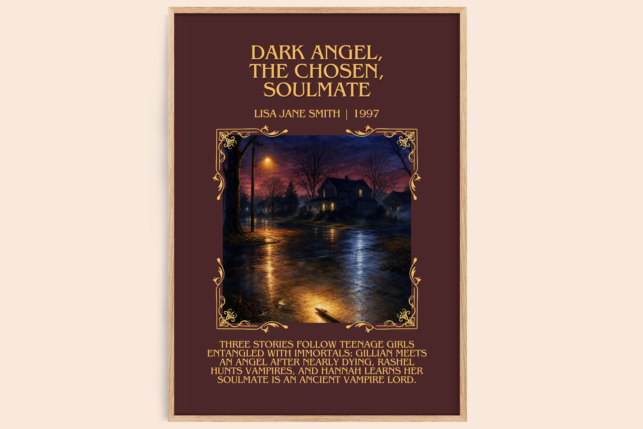 Dark Angel, The Chosen, Soulmate Minimalist Book Poster by L. Smith