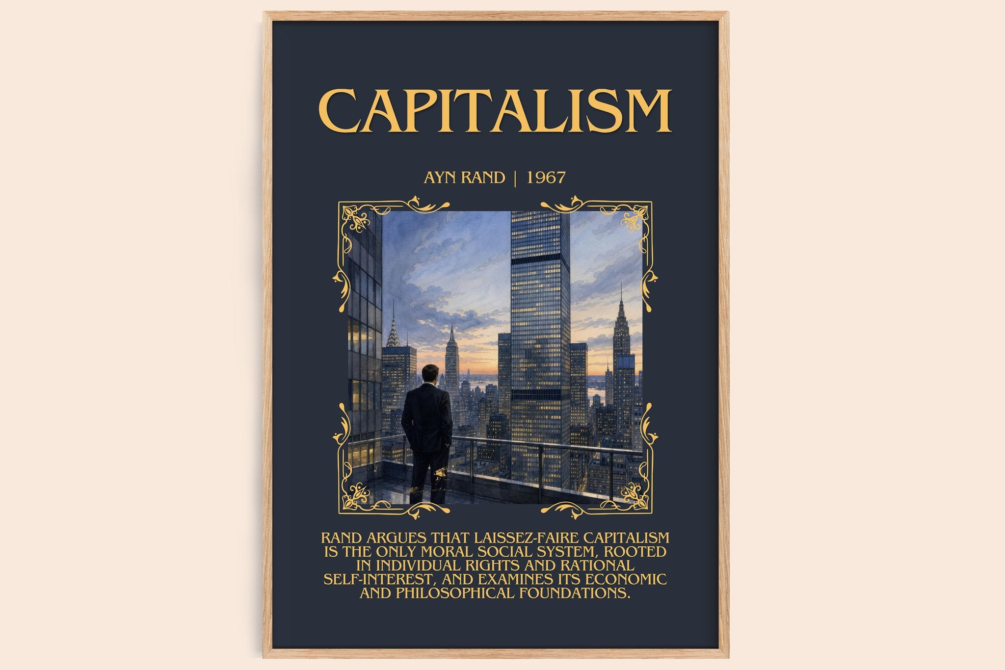 Capitalism Minimalist Book Poster by Ayn Rand