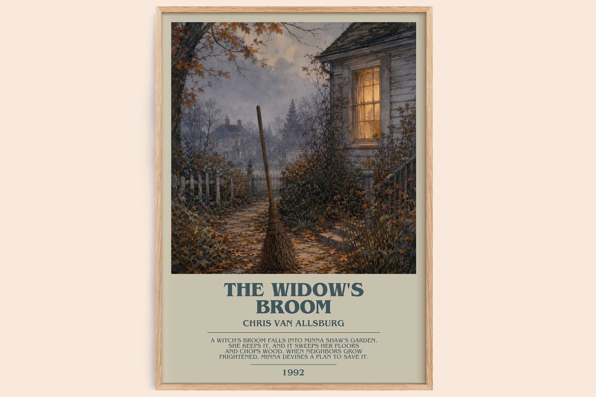 The Widow'S Broom bookish book poster by Chris Van Allsburg – framed literary art print