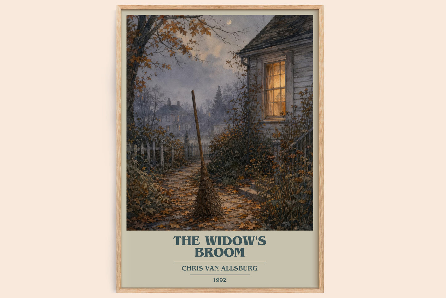 The Widow'S Broom book cover book poster by Chris Van Allsburg – framed literary art print