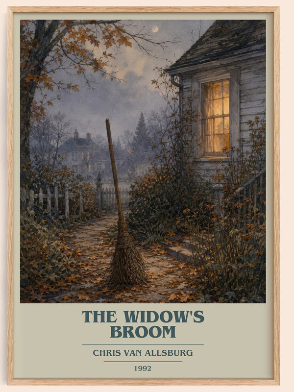 The Widow'S Broom book cover book poster by Chris Van Allsburg – framed literary art print