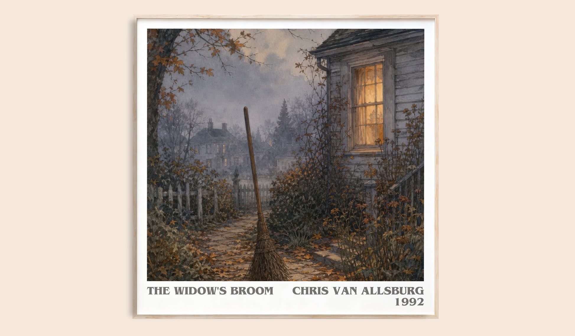 The Widow'S Broom literary book poster by Chris Van Allsburg – framed literary art print