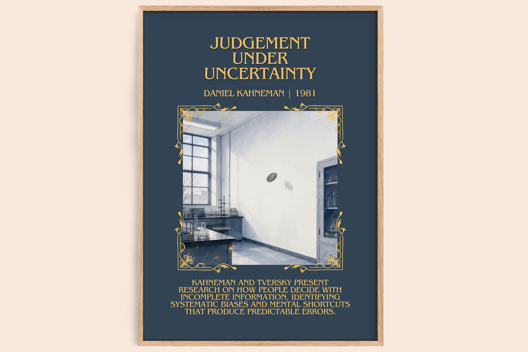 Judgement under uncertainty Minimalist Book Poster by Daniel Kahneman