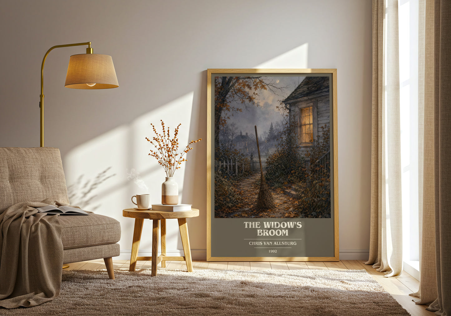 The Widow'S Broom book cover print on bookshelf – Chris Van Allsburg fan gift