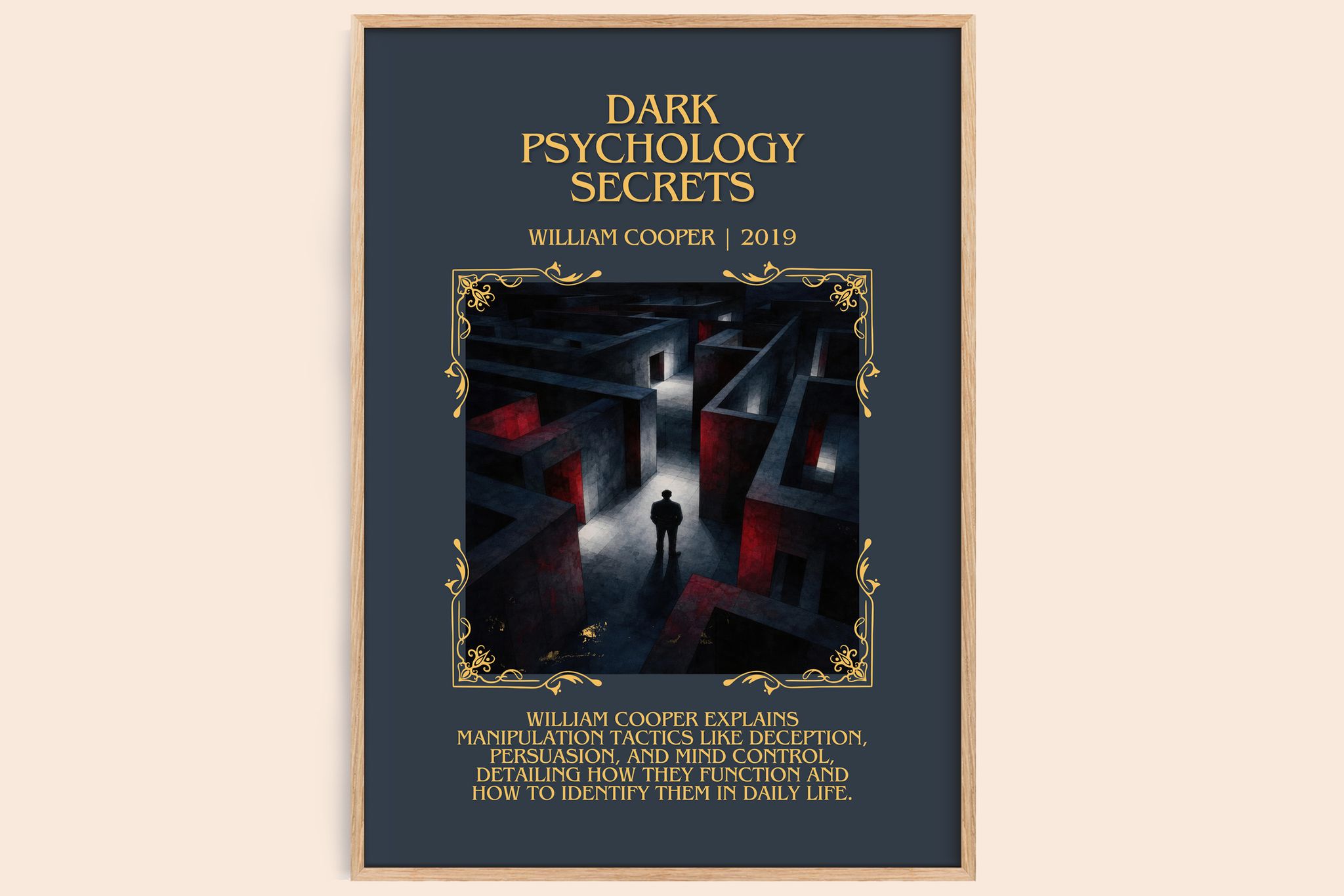 Dark Psychology Secrets Minimalist Book Poster by William Cooper