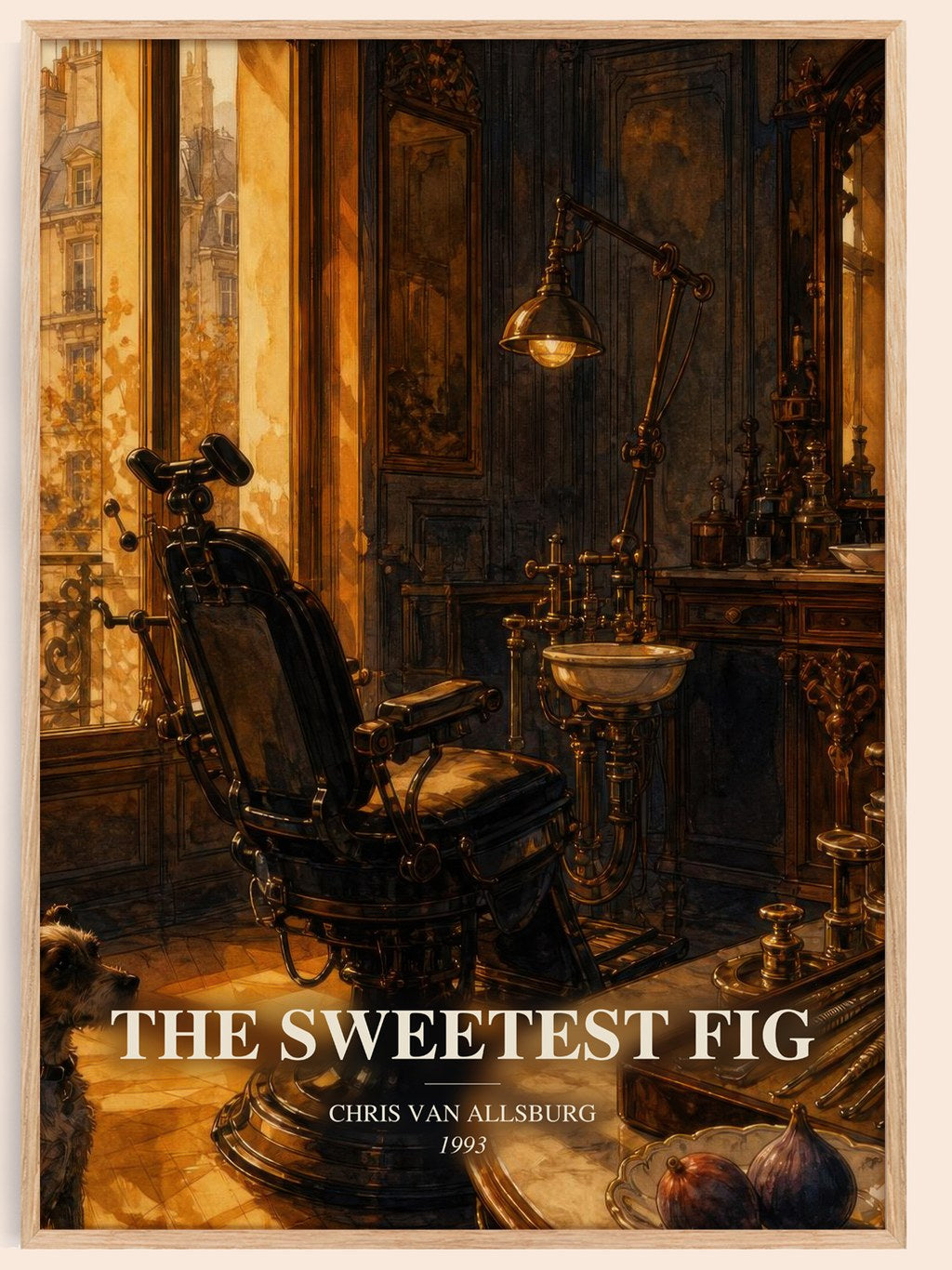 The Sweetest Fig watercolour book poster by Chris Van Allsburg – framed literary art print