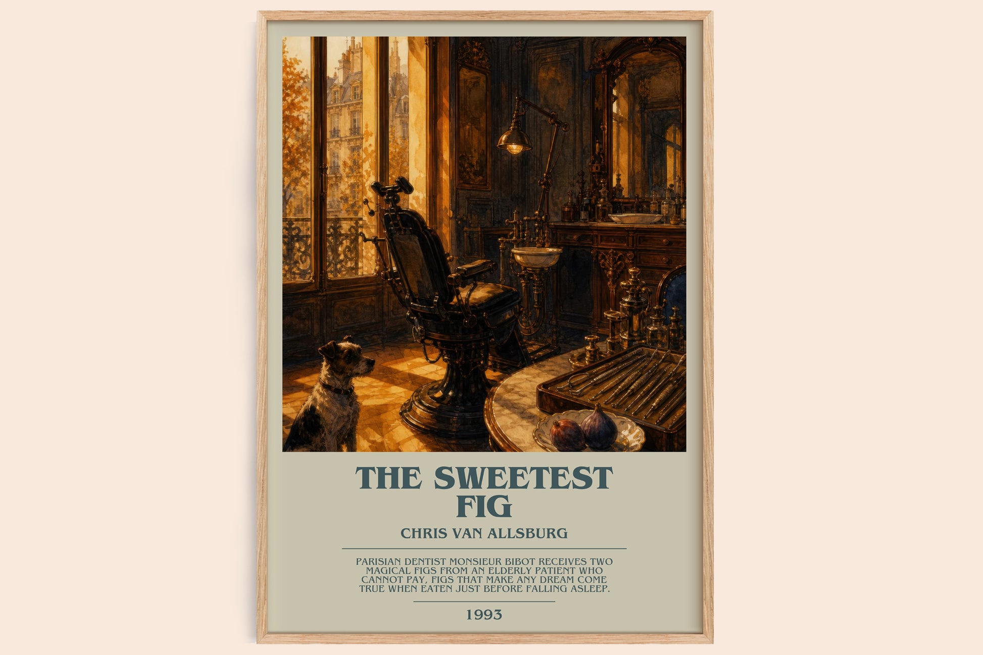 The Sweetest Fig bookish book poster by Chris Van Allsburg – framed literary art print