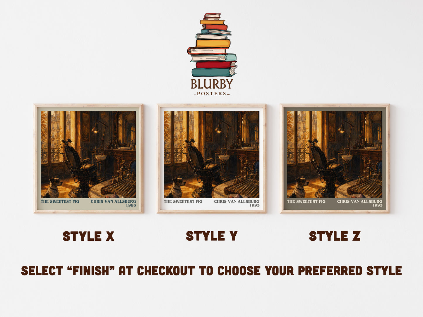 The Sweetest Fig literary print in frame leaning in hallway – childrens wall art