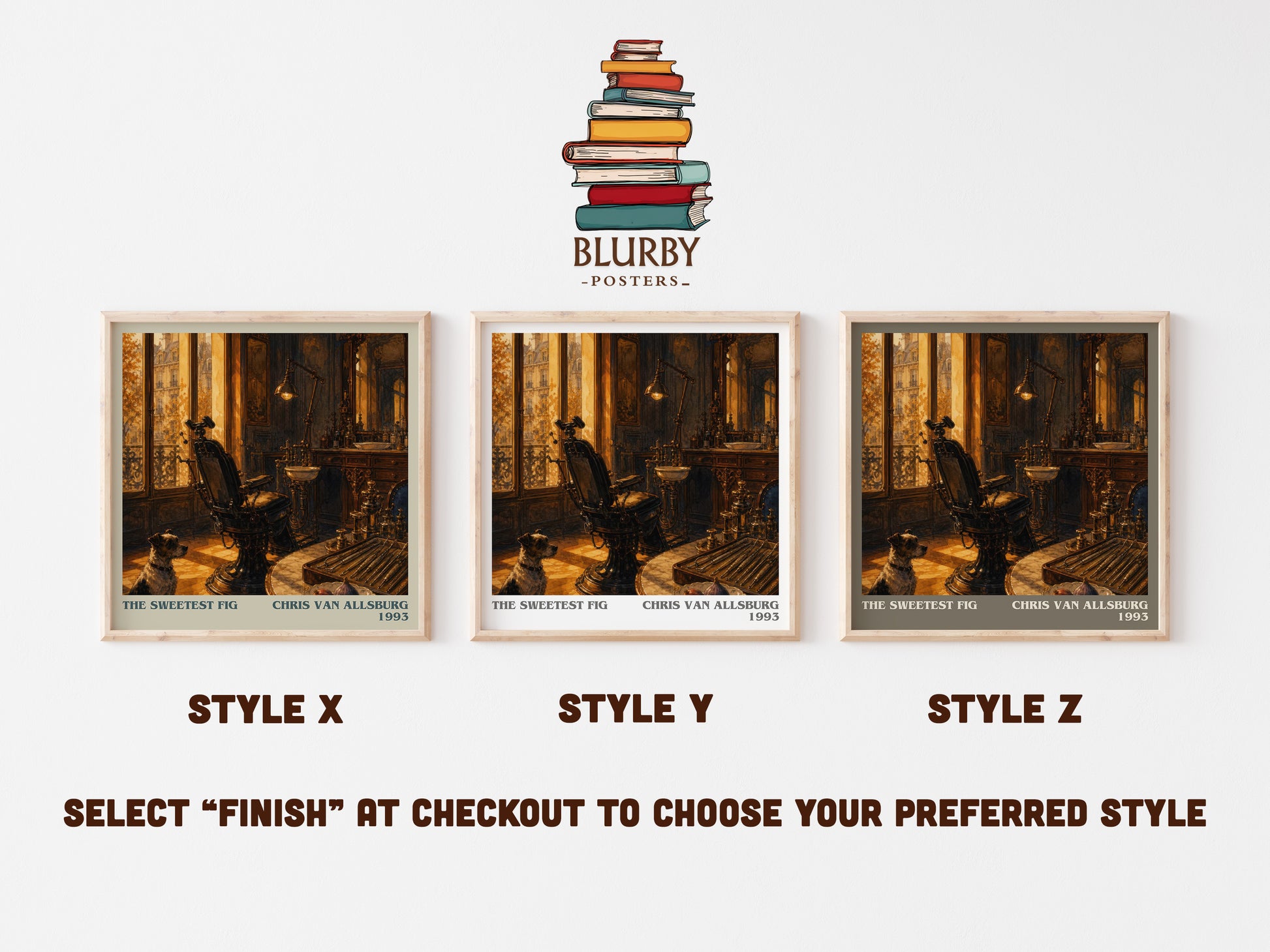 The Sweetest Fig literary print in frame leaning in hallway – childrens wall art