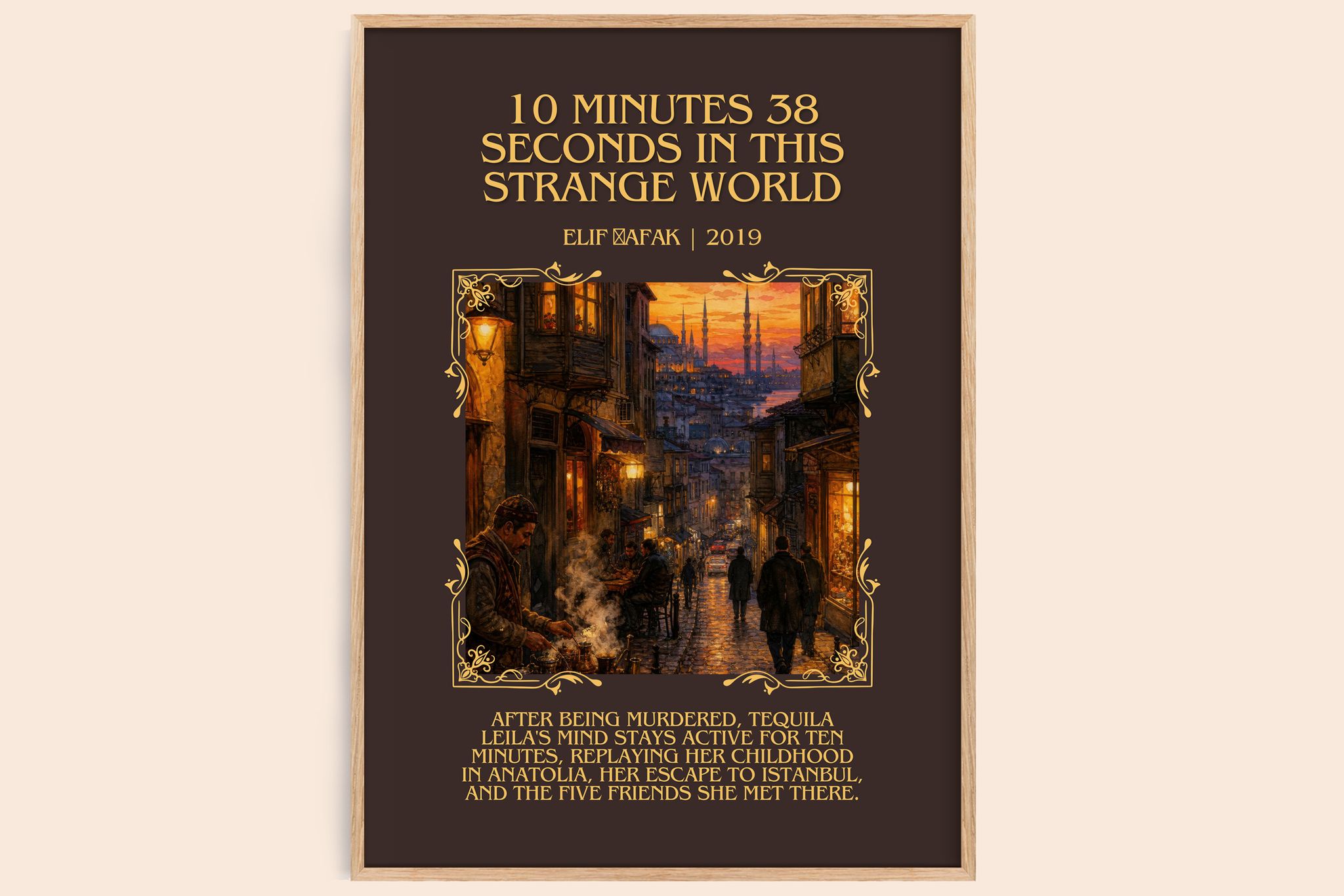 10 Minutes 38 Seconds in This Strange World Minimalist Book Poster by Elif Şafak