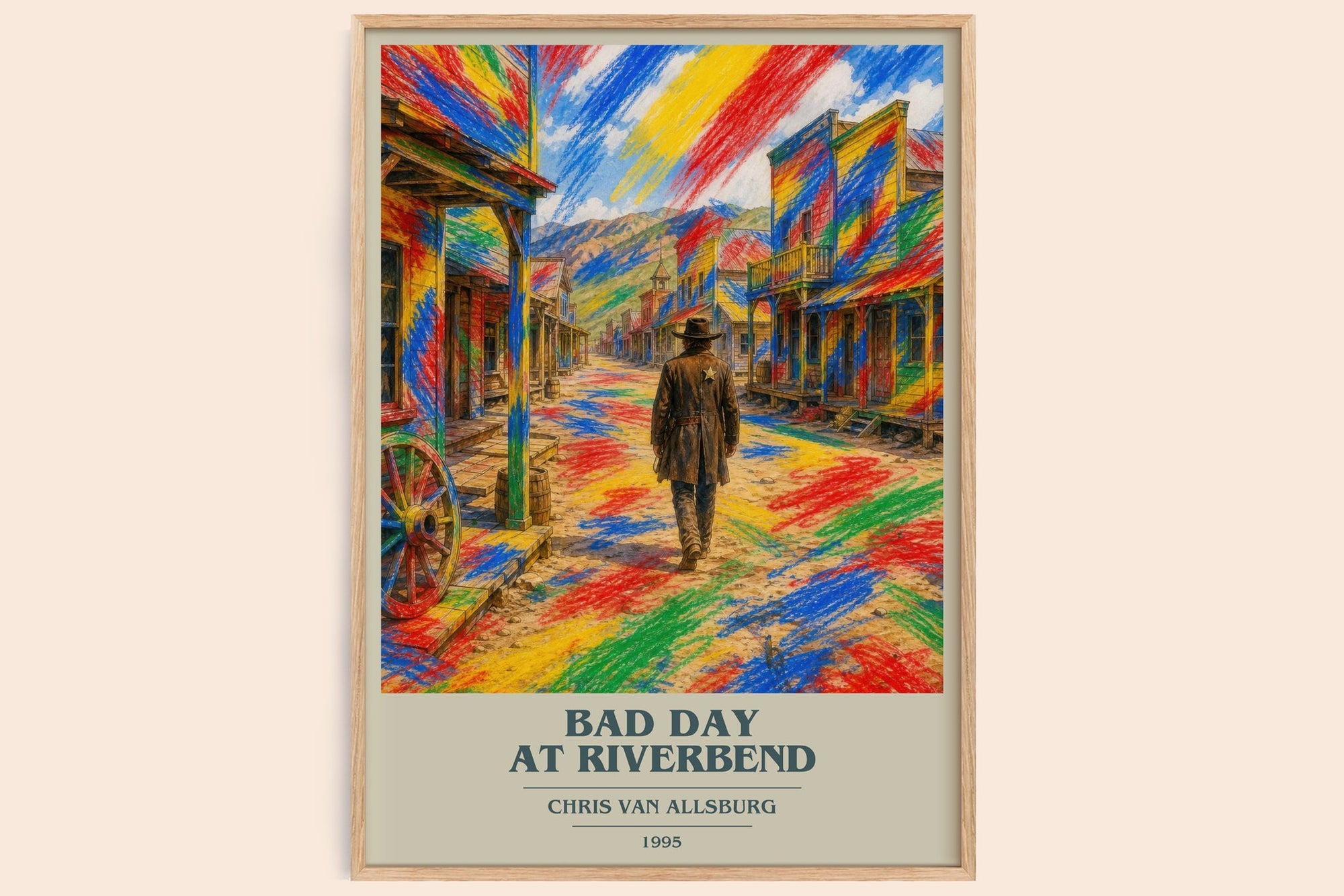 Bad Day At Riverbend book cover book poster by Chris Van Allsburg – framed literary art print
