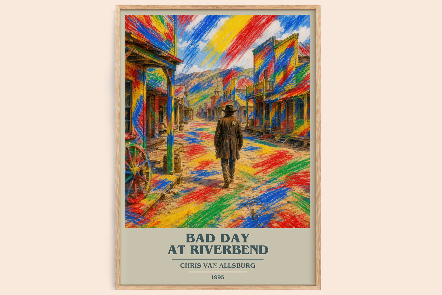 Bad Day At Riverbend book cover book poster by Chris Van Allsburg – framed literary art print
