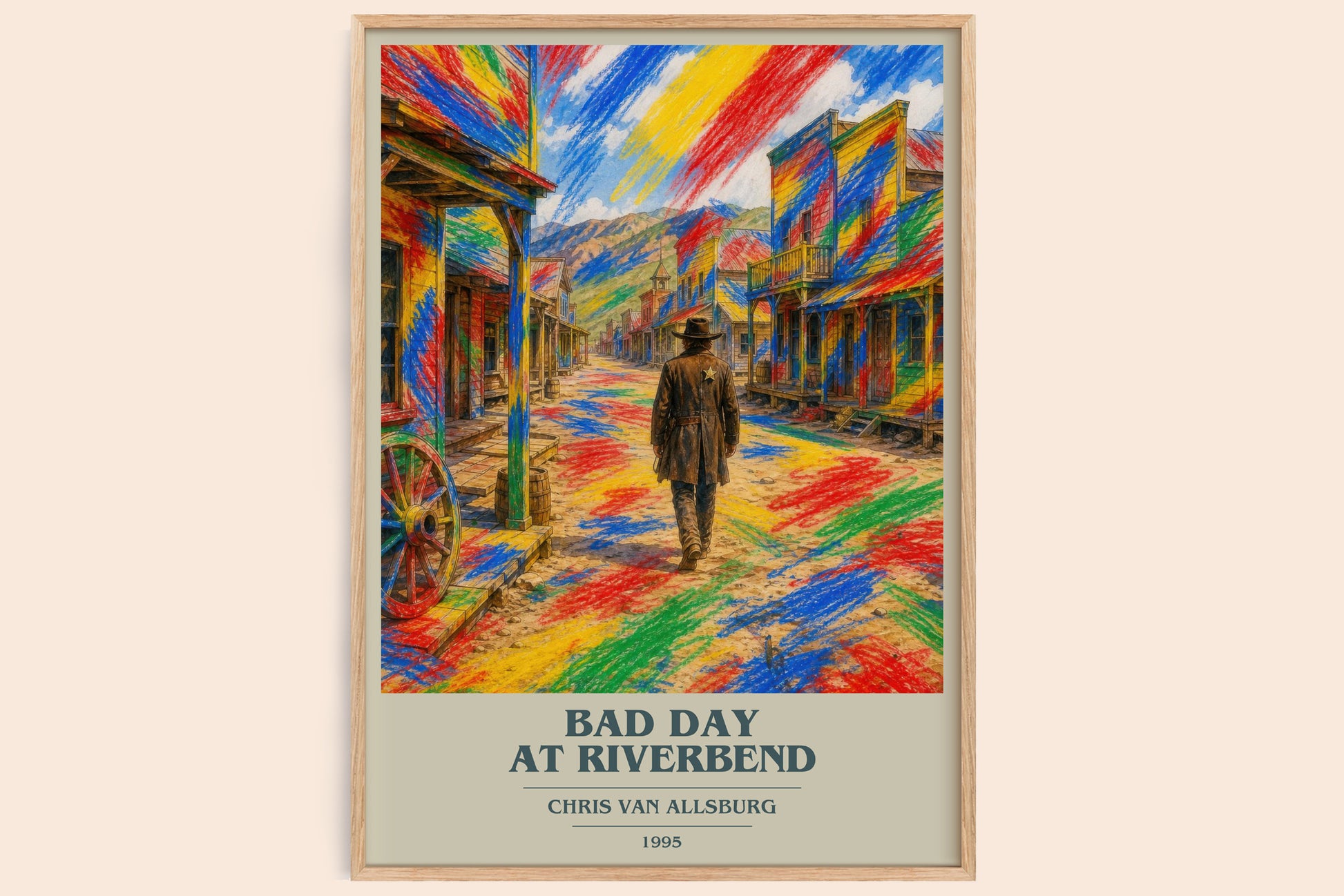 Bad Day At Riverbend book cover book poster by Chris Van Allsburg – framed literary art print