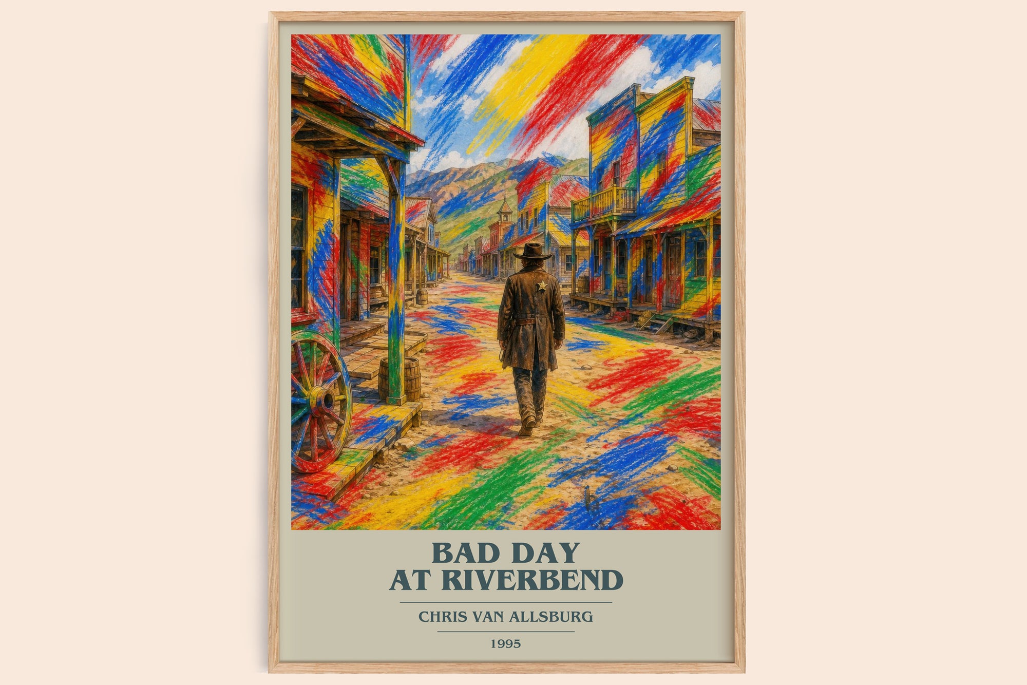 Bad Day At Riverbend book cover book poster by Chris Van Allsburg – framed literary art print