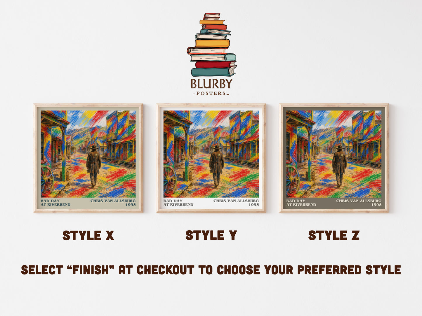 Bad Day At Riverbend literary print in frame leaning in hallway – childrens wall art