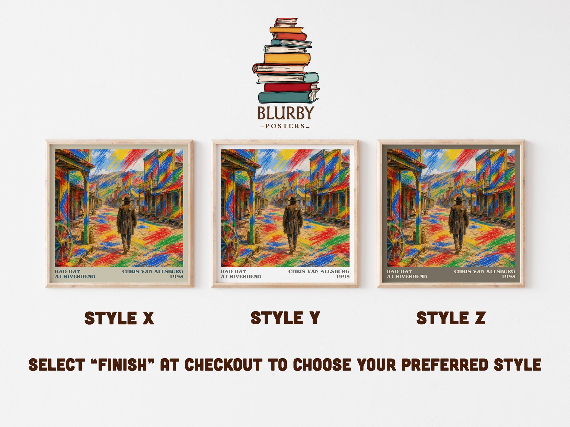 Bad Day At Riverbend literary print in frame leaning in hallway – childrens wall art