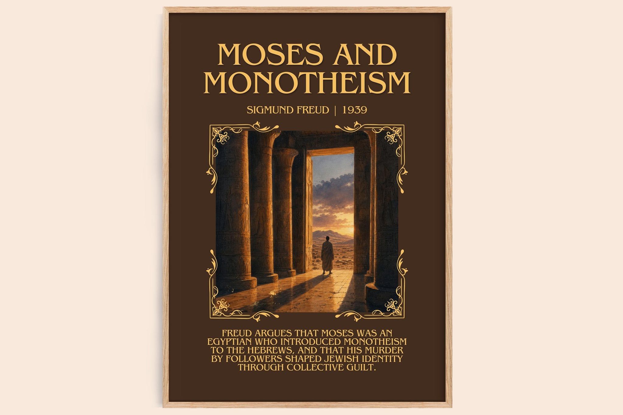 Moses and monotheism Minimalist Book Poster by Sigmund Freud