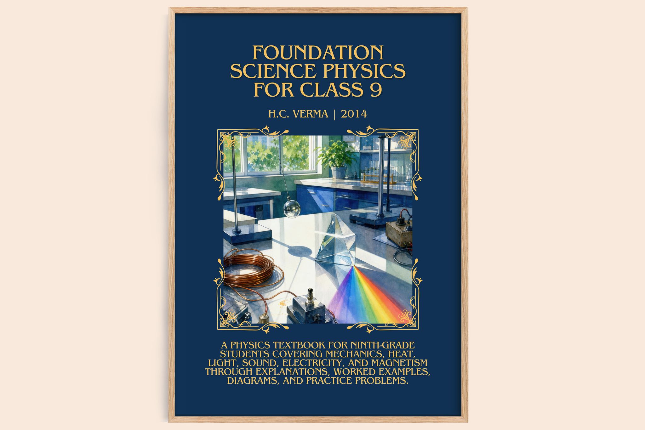 Foundation Science Physics for Class 9 Minimalist Book Poster by H.C. Verma