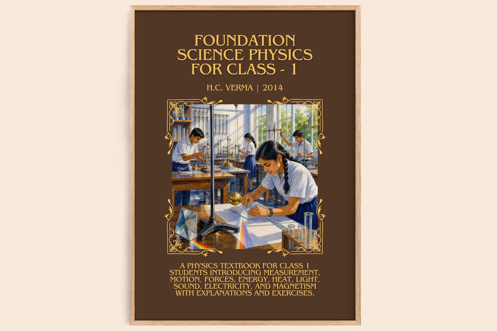 Foundation Science Physics for Class - 1 Minimalist Book Poster by H.C. Verma