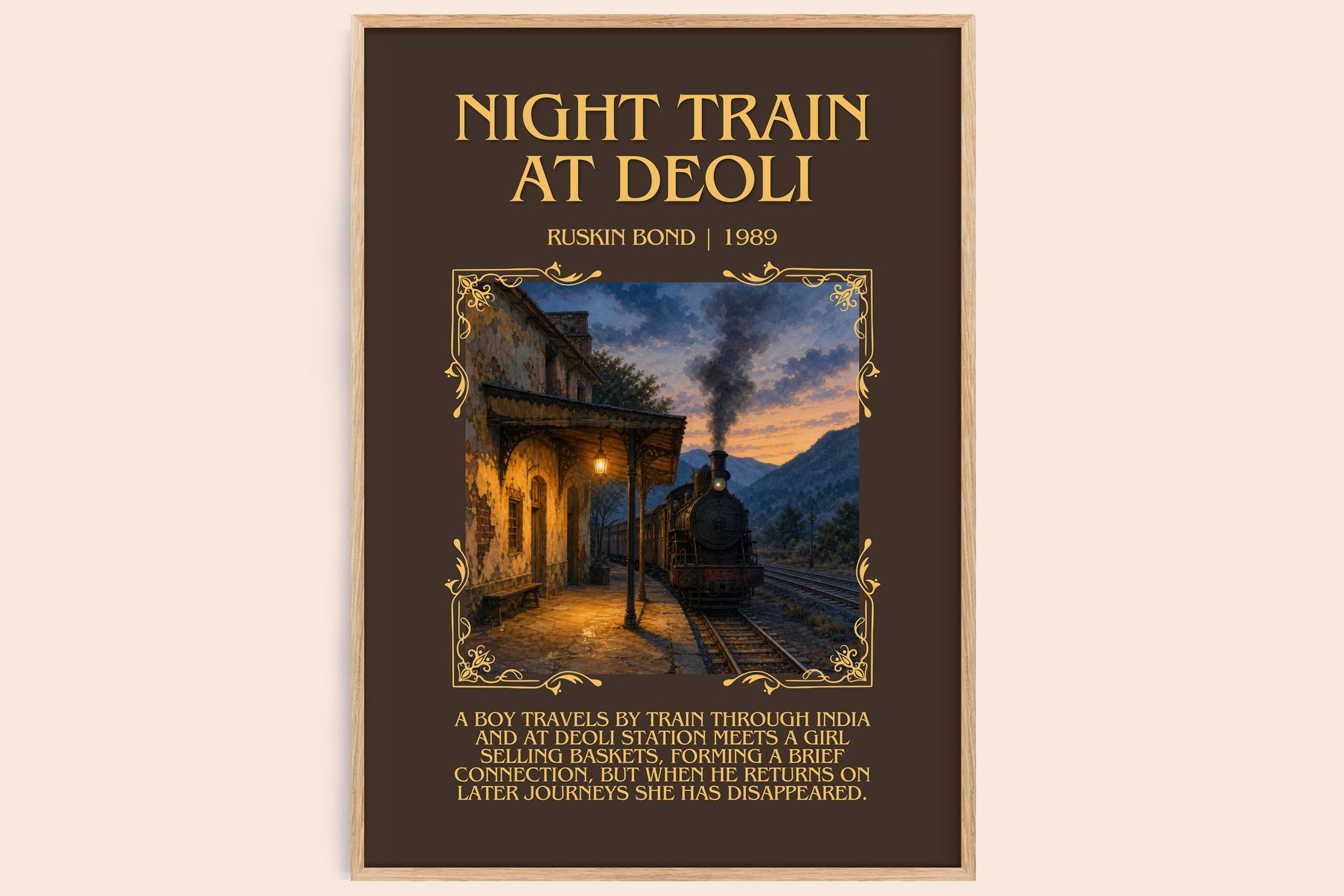 Night Train at Deoli Minimalist Book Poster by Ruskin Bond