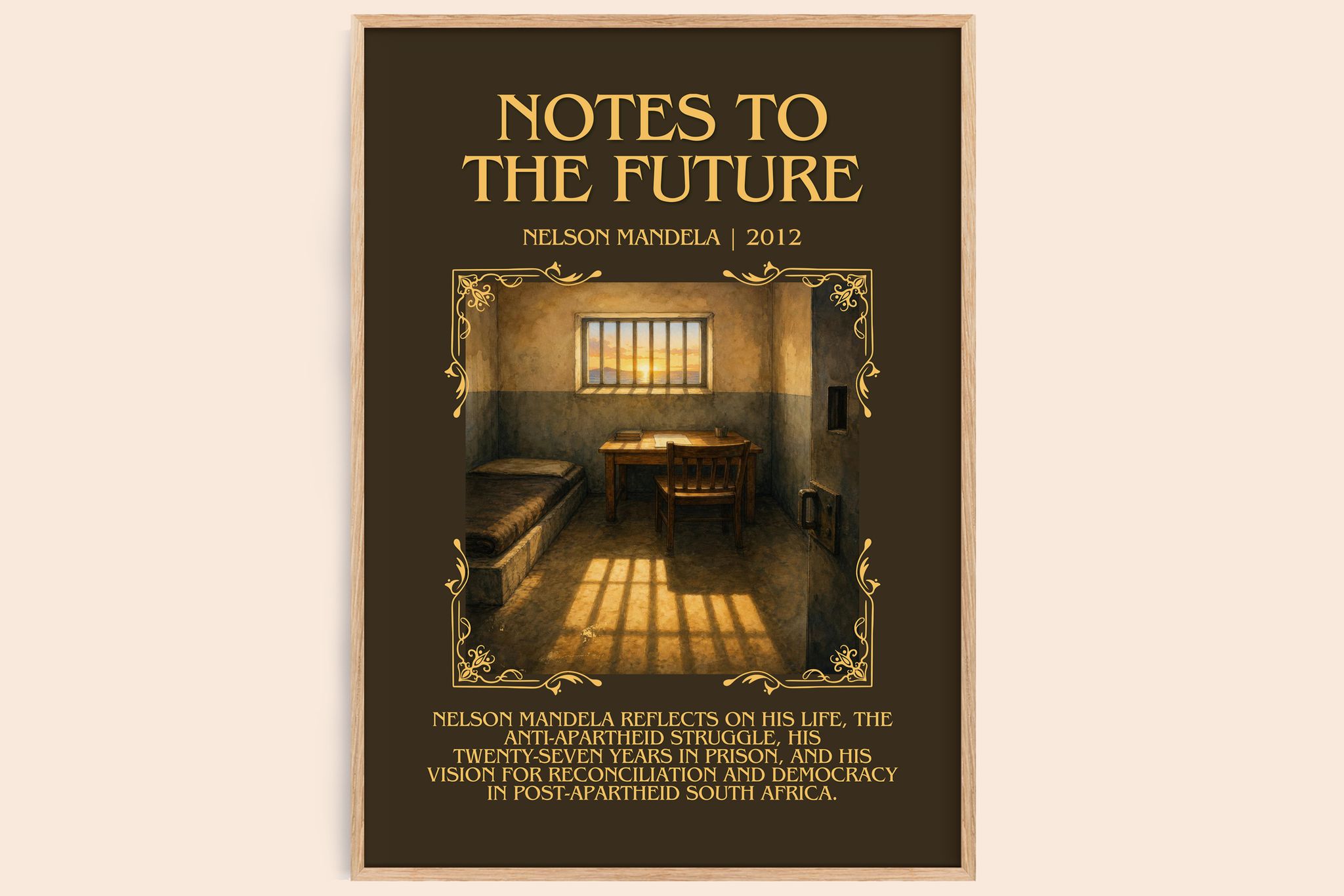 Notes to the future Minimalist Book Poster by Nelson Mandela