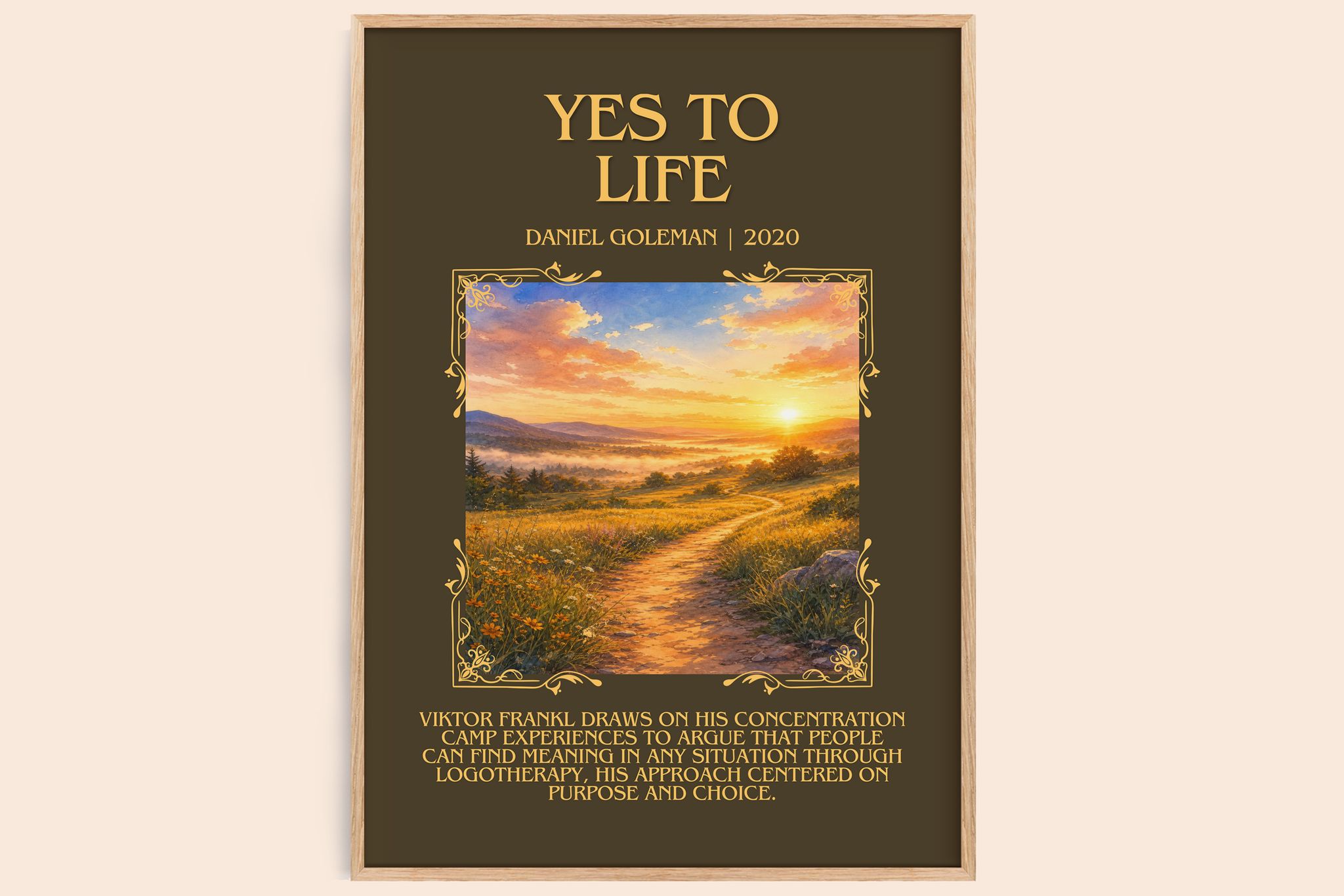 Yes to Life Minimalist Book Poster by Daniel Goleman