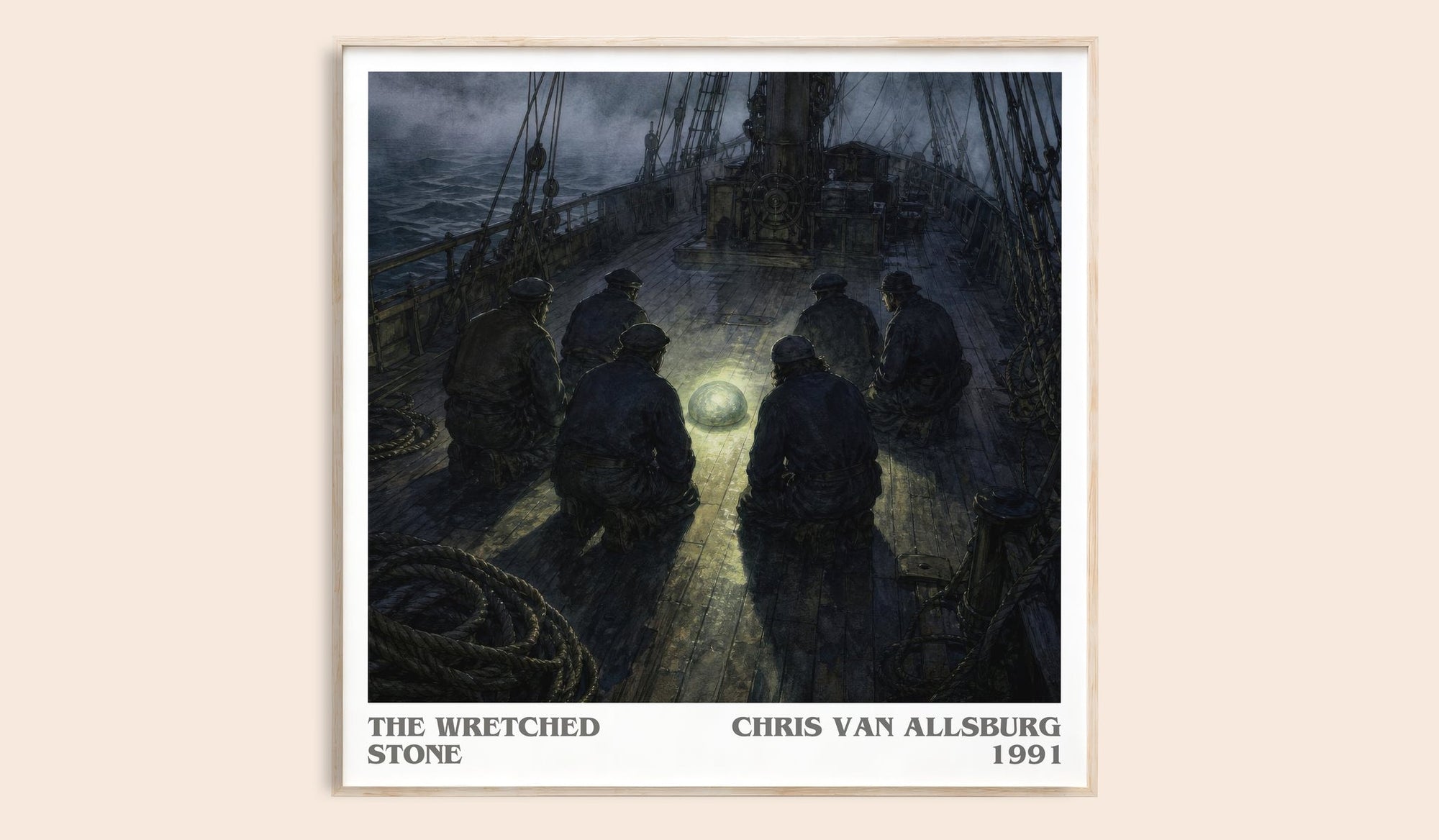 The Wretched Stone literary book poster by Chris Van Allsburg – framed literary art print